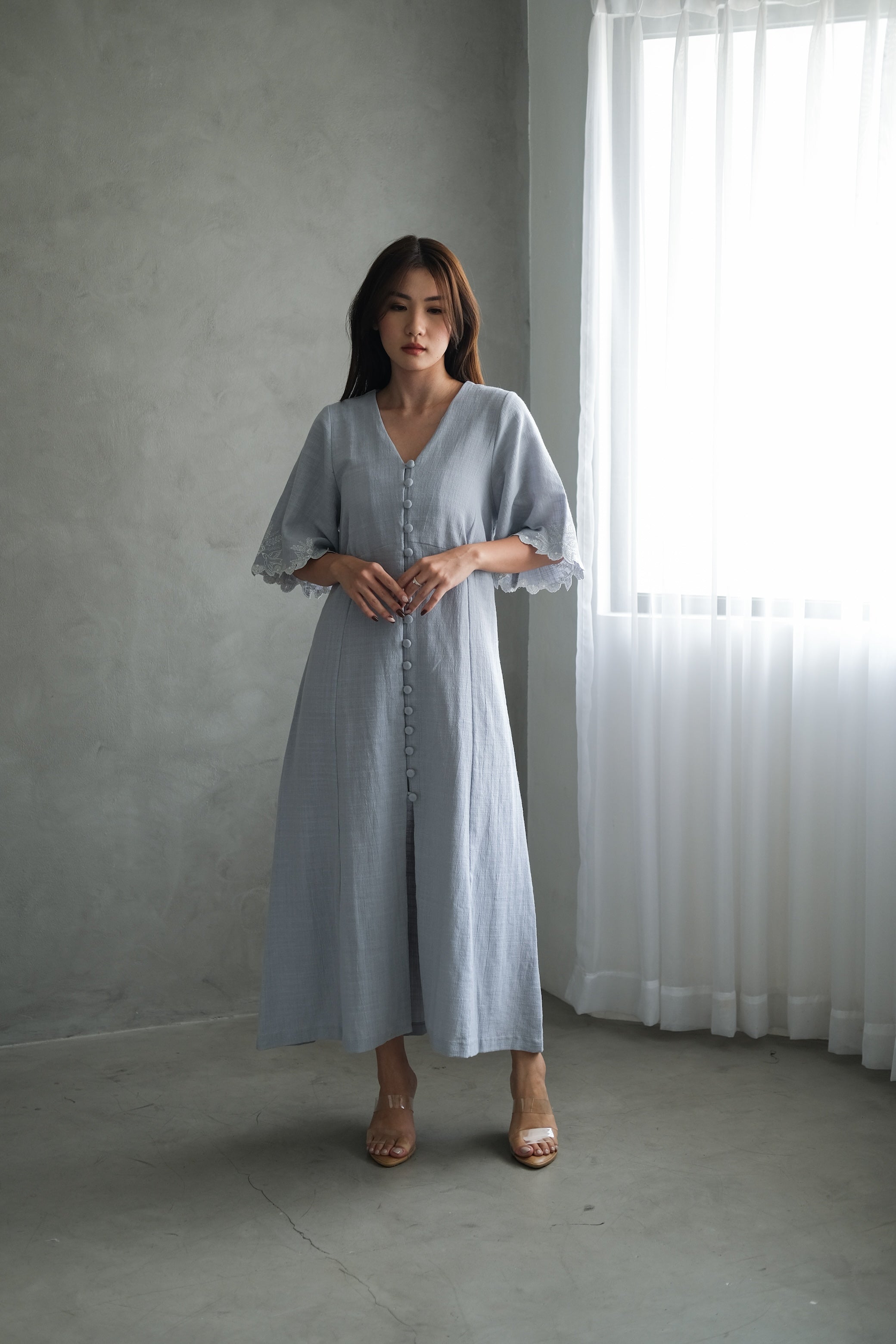 Avery Dress Spindle Blue